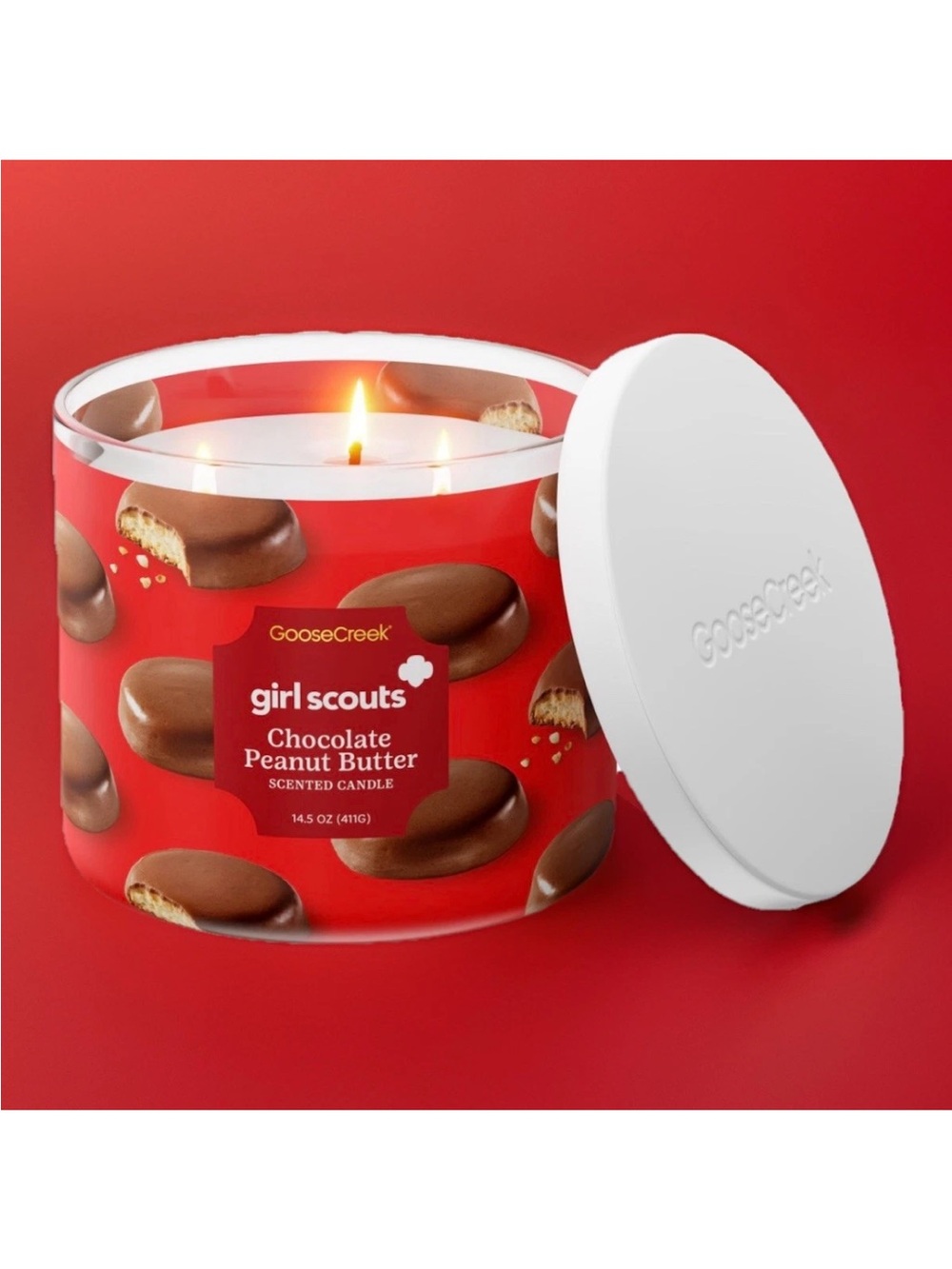 Goose Creek 3-Wick Candle- Girl Scouts Chocolate Peanut Butter Cookies (14.5 oz)